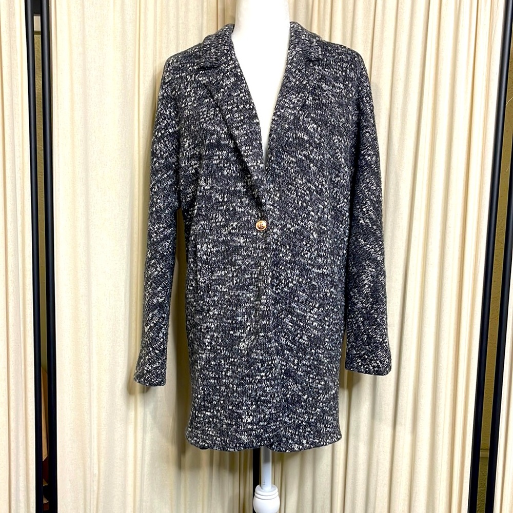 MASON JULES GRAY PEACOAT SIZE MEDIUM PART WOOL